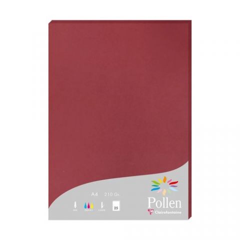 PAPEL CLAIREFONTAINE POLLEN A4 210g 25h BURDEOS