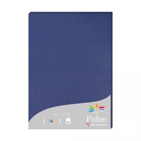 PAPEL CLAIREFONTAINE POLLEN A4 210g 25h AZUL NOCHE