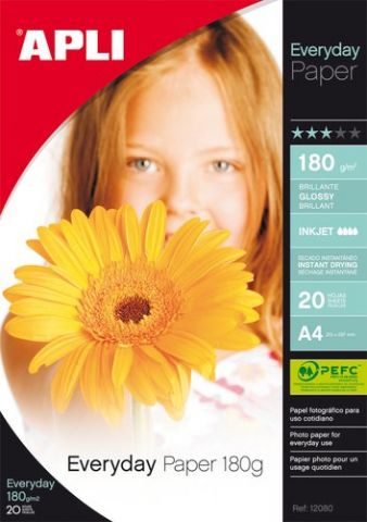P.INKJET APLI FOTO A4 180g 20h GLOSSY