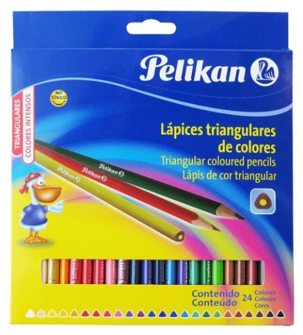 LAPICES de COLORES PELIKAN TRIANGULAR estuche de 2