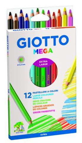 LAPICES de COLORES GIOTTO MEGA estuche de 12