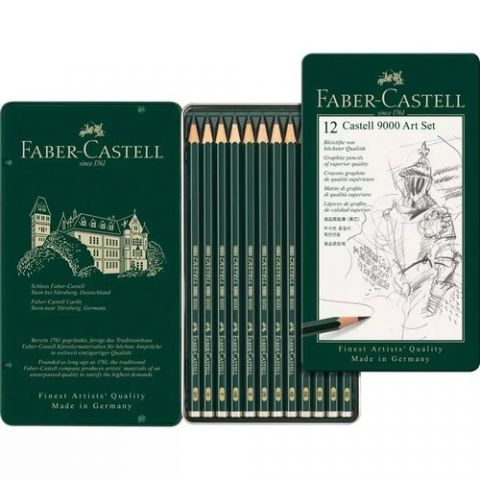 LAPIZ de GRAFITO FABER-CASTELL 9000 ESTUCHE METAL