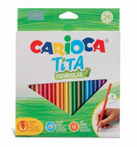 LAPICES de COLORES CARIOCA TITA TRIANGULAR estuche