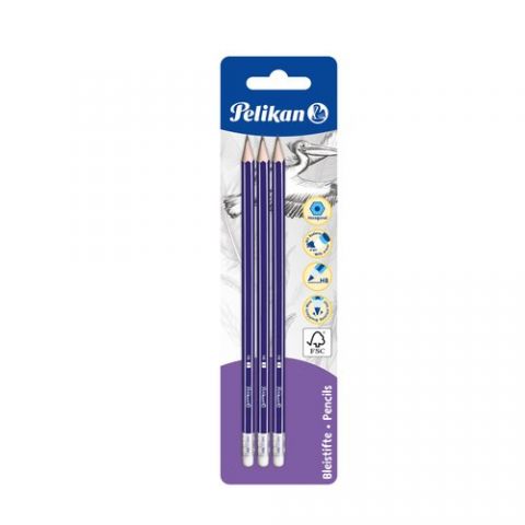LAPIZ de GRAFITO PELIKAN Nº3 - HB con GOMA BLISTER