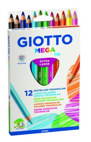 LAPICES de COLORES GIOTTO MEGA TRI CAJA DE 12