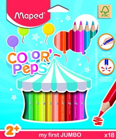 LAPICES de COLORES MAPED COLOR PEPS JUMBO estuche