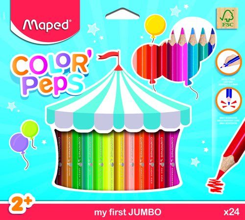 LAPICES de COLORES MAPED COLOR PEPS JUMBO estuche