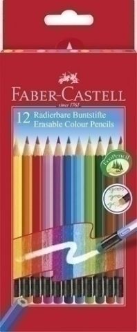 LAPICES de COLORES FABER-CASTELL BORRABLE estuche