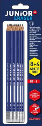 LAPIZ de GRAFITO ALPINO JUNIOR con GOMA - HB blist