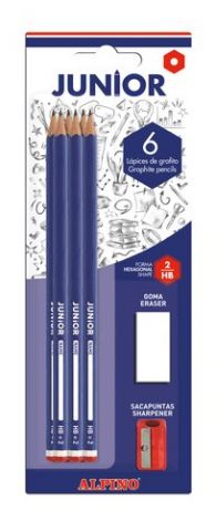 LAPIZ de GRAFITO ALPINO JUNIOR - HB blister de 6 c