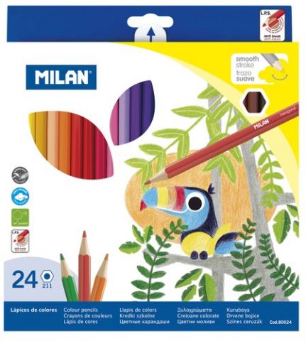 LAPICES de COLORES MILAN estuche de 24