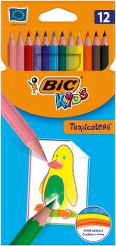 LAPICES de COLORES BIC TROPICOLORS 2 estuche de 12