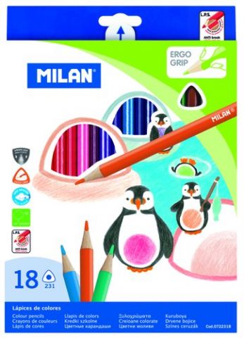 LAPICES de COLORES MILAN ERGO GRIP TRIANGULARES ES