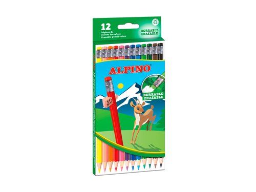LAPICES COLOR ALPINO BORR. est.12 c/GM