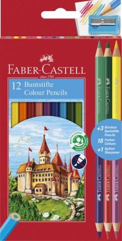 LAPICES de COLORES FABER-CASTELL  estuche de 12 +