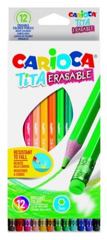 LAPICES de COLORES CARIOCA TITA C/GOMA estuche de