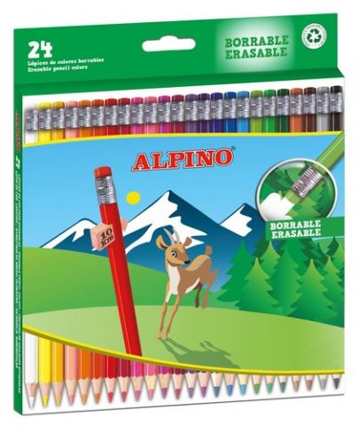 LAPICES COLOR ALPINO BORR. est.24 c/GM