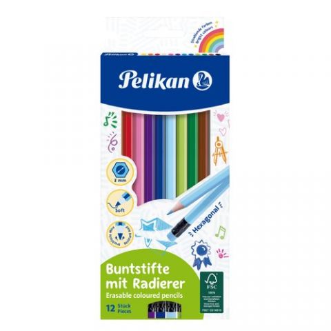LAPICES COLOR PELIKAN BORRABLE est.12