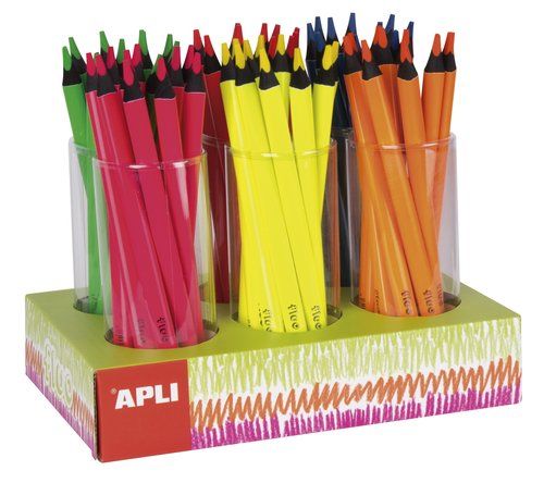 LAPIZ APLI JUMBO FLUOR TRIANGULAR EXPOSITOR DE 108