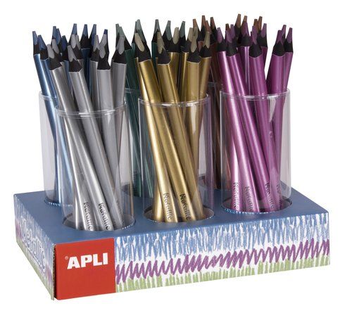 LAPIZ APLI JUMBO METALLIC EXPOSITOR DE 108