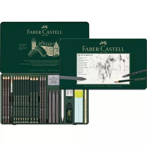 LAPIZ de GRAFITO FABER-CASTELL PITT SURTIDO estuch