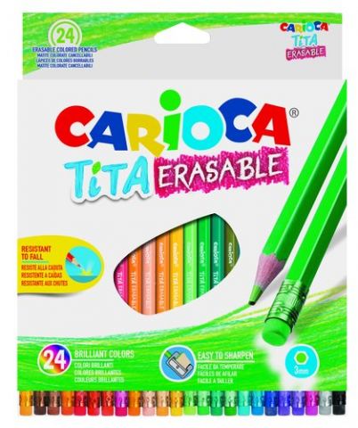 LAPICES de COLORES CARIOCA TITA C/GOMA estuche de