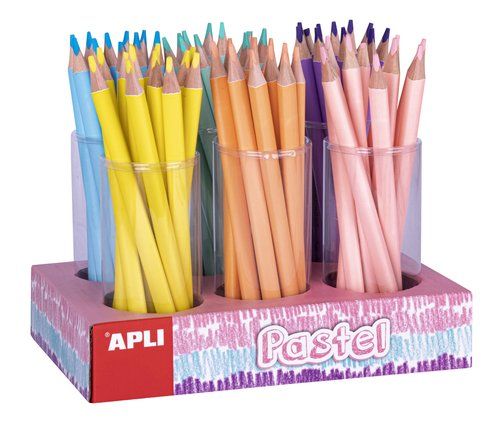 LAPIZ APLI JUMBO FLUOR PASTEL TRIANGULAR SURTIDO E