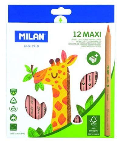 LAPICES de COLORES MILAN MAXI TRIANGULAR ESTUCHE D