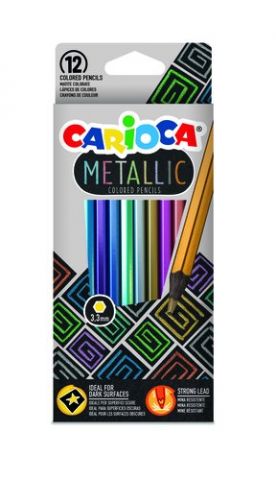 LAPICES de COLORES CARIOCA METALLIC CAJA de 12