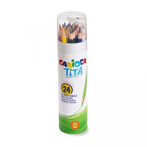 LAPICES de COLORES CARIOCA TITA TUBO de 24 + SACAP