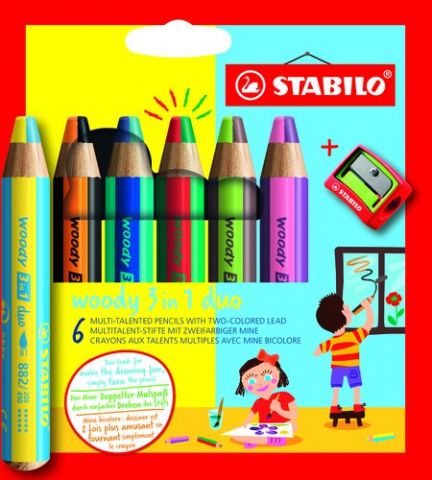 LAPICES de COLORES STABILO WOODY 3 EN 1 DUO SURTID