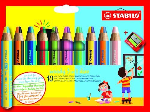 LAPICES de COLORES STABILO WOODY 3 EN 1 DUO SURTID