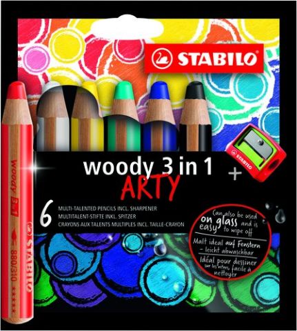 LAPICES de COLORES STABILO WOODY 880 3 en 1 ARTY L