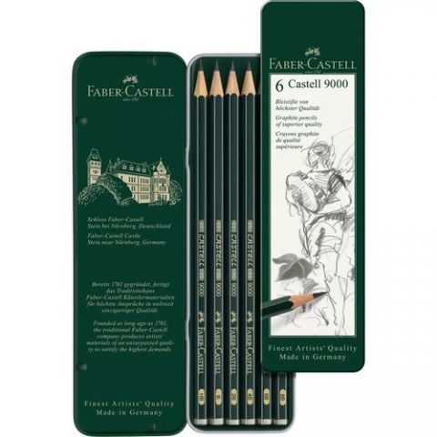 LAPIZ de GRAFITO FABER-CASTELL 9000 ESTUCHE METAL
