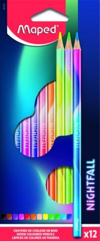 LAPICES de COLORES MAPED NIGHTFALL  estuche de 12