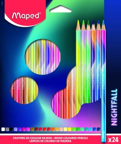 LAPICES de COLORES MAPED NIGHTFALL estuche de 24