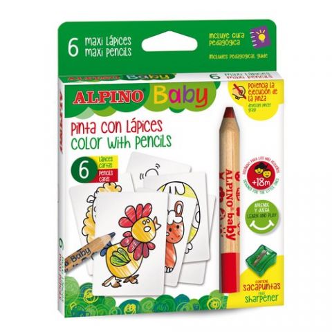 LAPICES de COLORES ALPINO BABY LA GRANJA estuche d