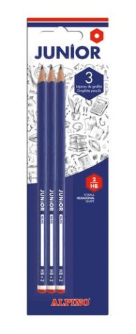 LAPIZ de GRAFITO ALPINO JUNIOR - HB BLISTER DE 3