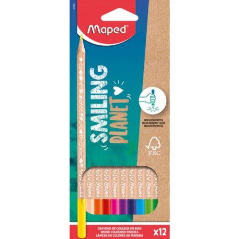 LAPICES de COLORES MAPED SMILING PLANET FSC estuch