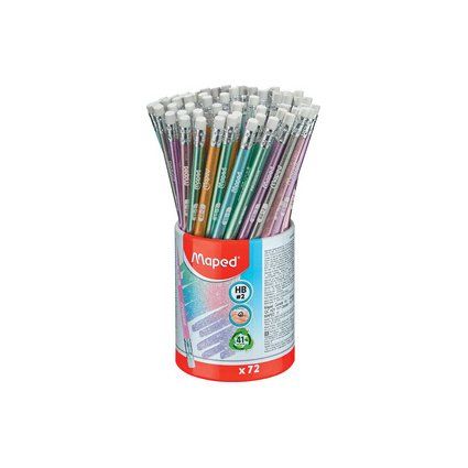 LAPIZ de GRAFITO MAPED DECO GLITTER con GOMA -2 HB