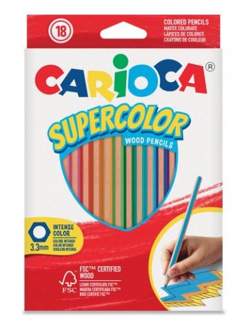 LAPICES de COLORES CARIOCA SUPERCOLOR CAJA de 18