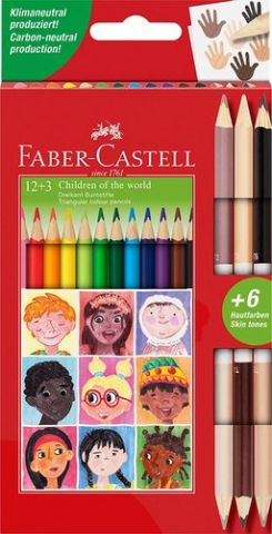 LAPICES de COLORES FABER-CASTELL  estuche de 12+3