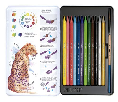 LAPICES COLOR MILAN ACUARELABLES estuche METAL de