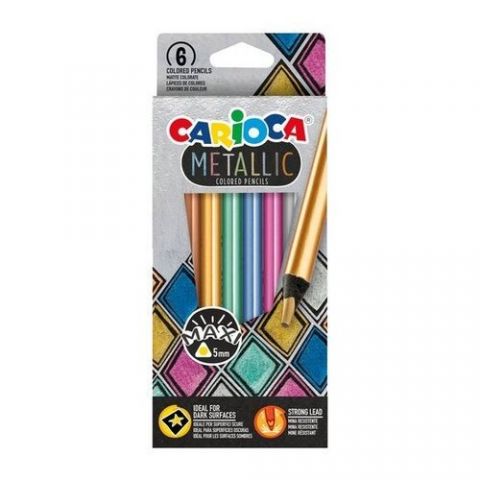 LAPICES de COLORES CARIOCA METALLIC CAJA de 6