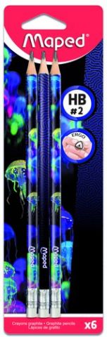 LAPIZ de GRAFITO MAPED DEEPSEA con GOMA - HB BLIST