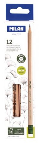 LAPIZ de GRAFITO MILAN con GOMA HB MADERA CERTIFIC