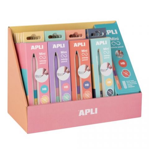 LAPIZ APLI GRAFITO HB MINI INFINITO TRICOLOR EXPOS