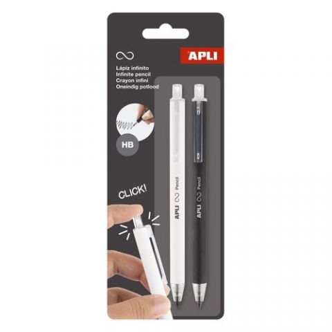 LAPIZ APLI GRAFITO HB  INFINITO RETRACTIL (BLANCO