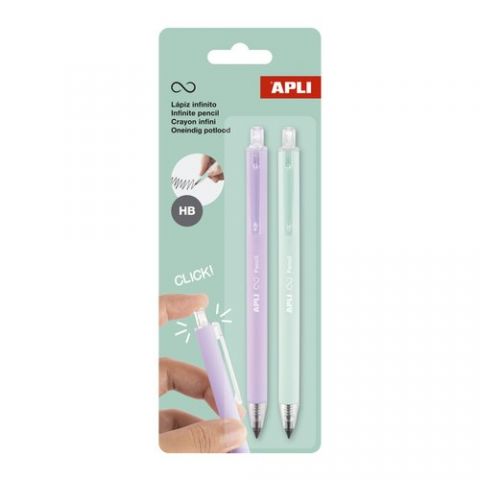 LAPIZ APLI GRAFITO HB  INFINITO RETRACTIL (LILA Y