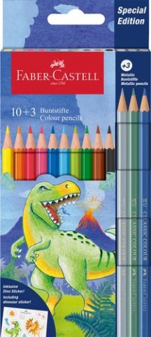 LAPICES de COLORES FABER-CASTELL DINOSAURIOS ESTUC